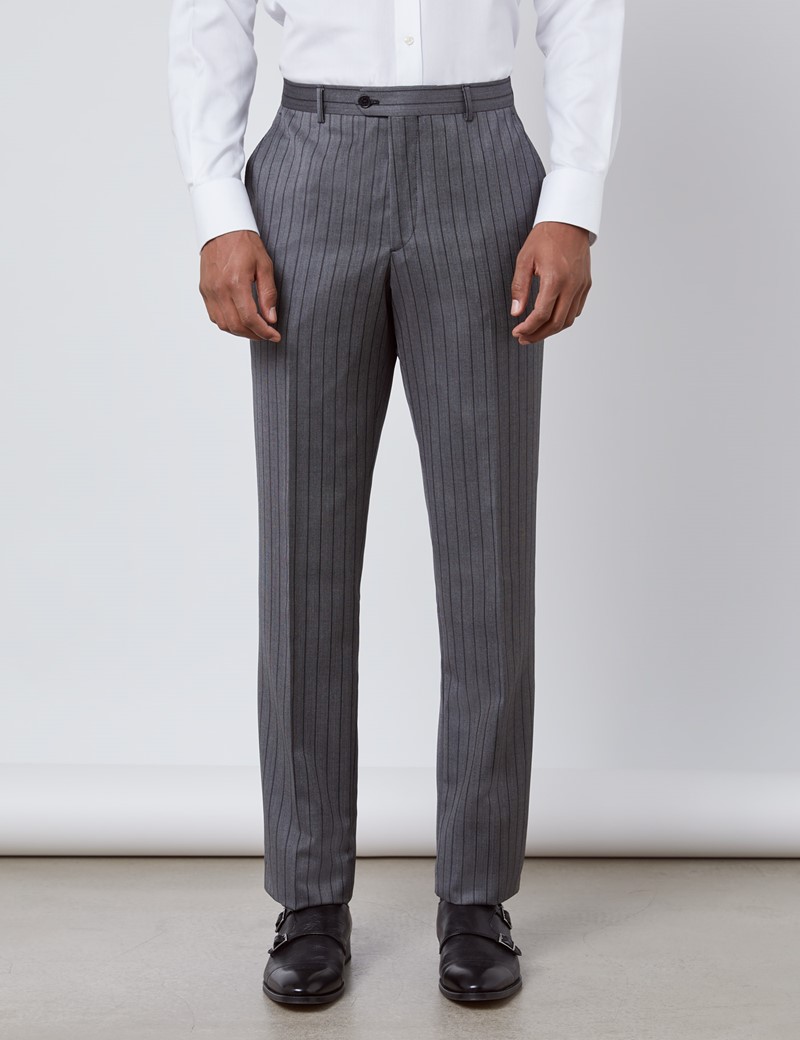 Men's Grey Striped Italian Wool Morning Suit Trousers – 1913 Collection ...