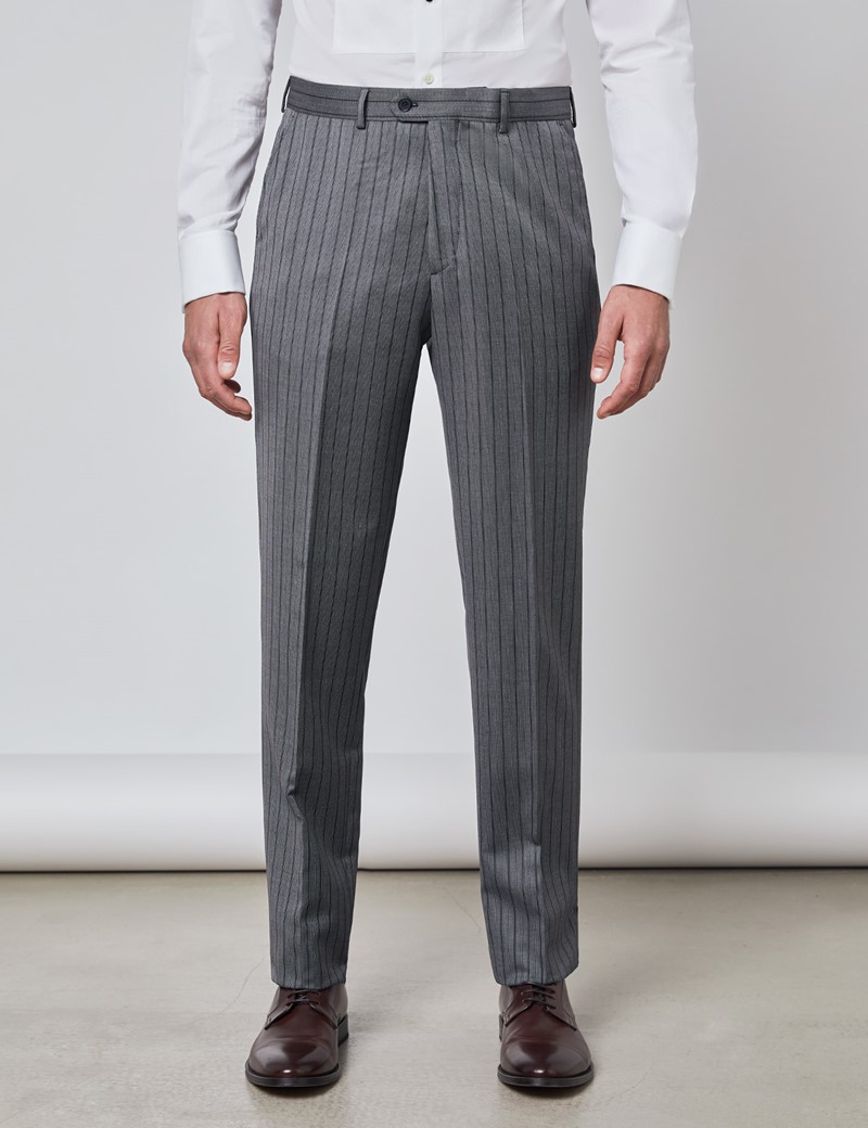 Men's Grey Striped Italian Wool Morning Suit Trousers – 1913 Collection ...