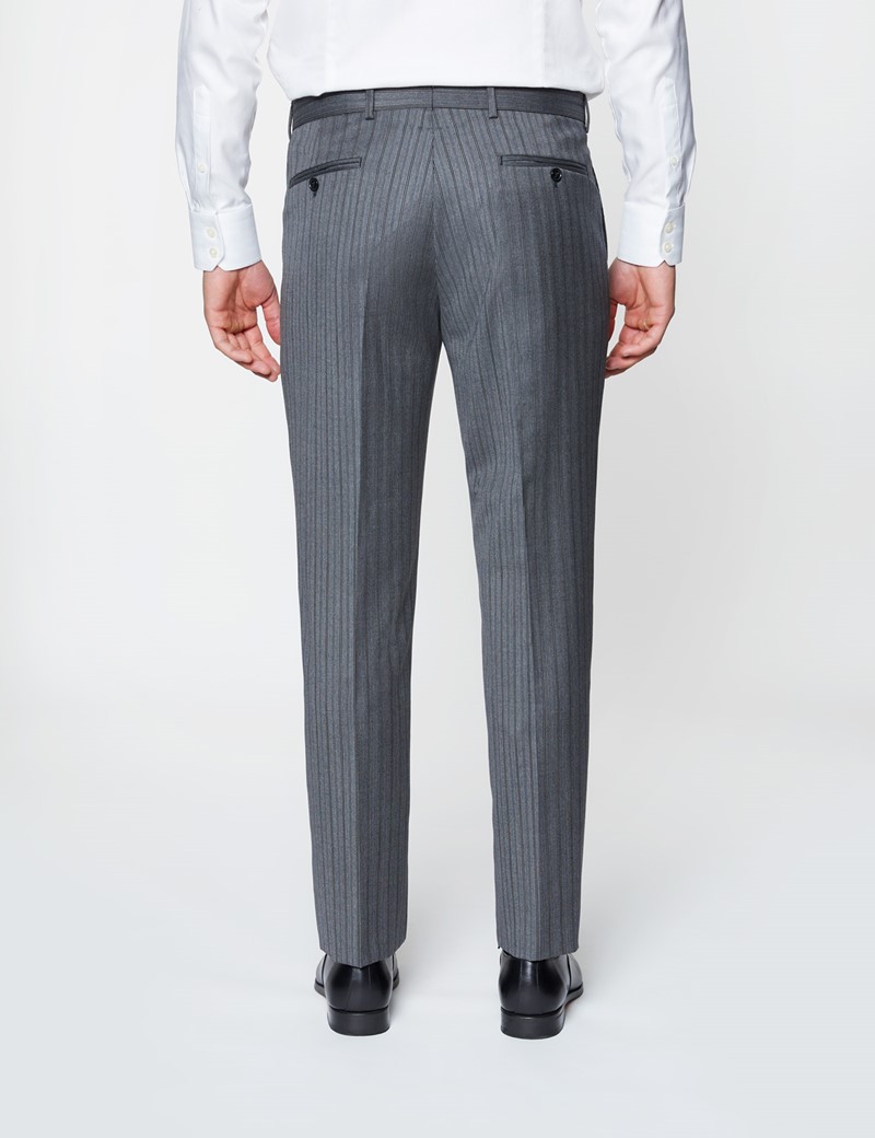 Men's Grey Striped Italian Wool Morning Suit Trousers – 1913 Collection ...