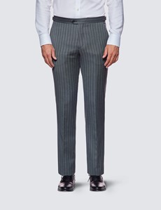 Men's Gray Striped Italian Wool Morning Suit Pants – 1913 Collection 