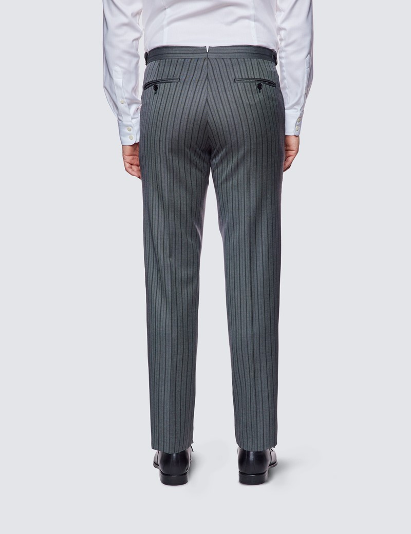Men's Gray Striped Italian Wool Morning Suit Pants – 1913 Collection 