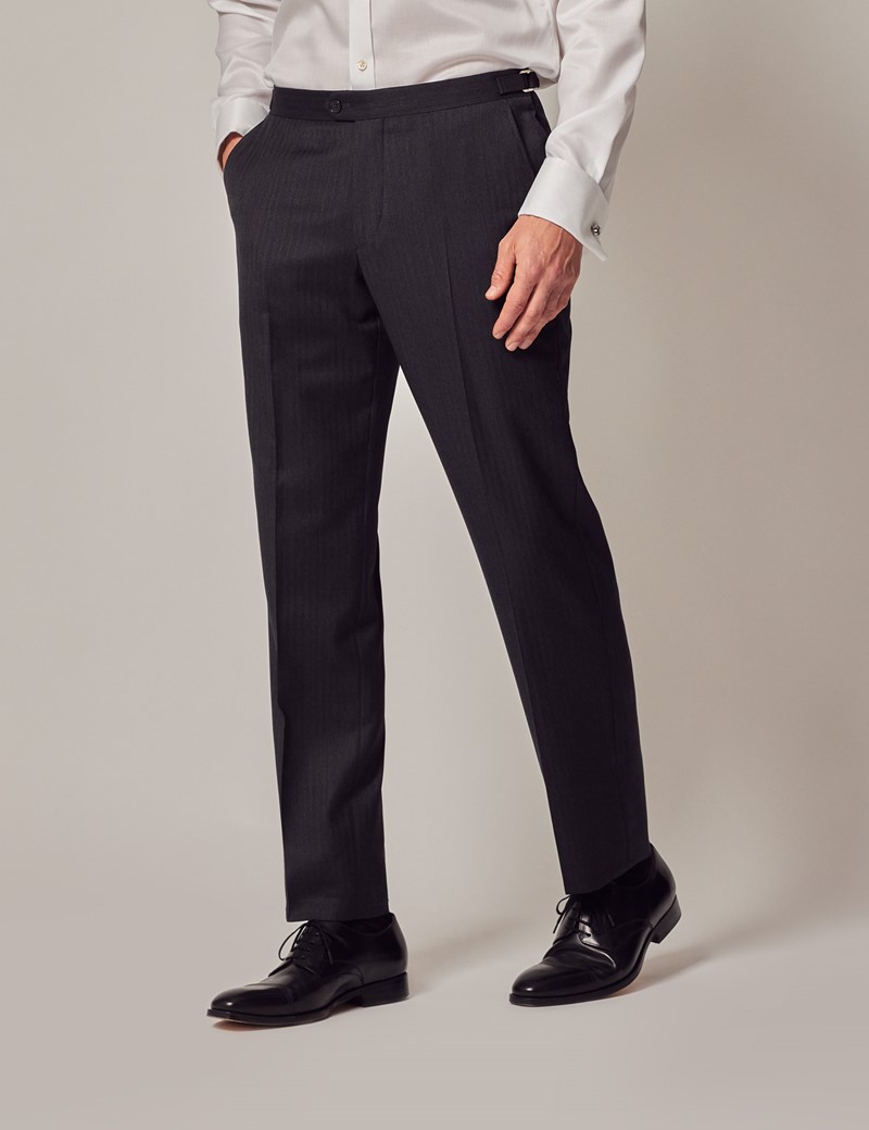 Dobell Navy Herringbone Morning Suit with Matching Trousers | Dobell