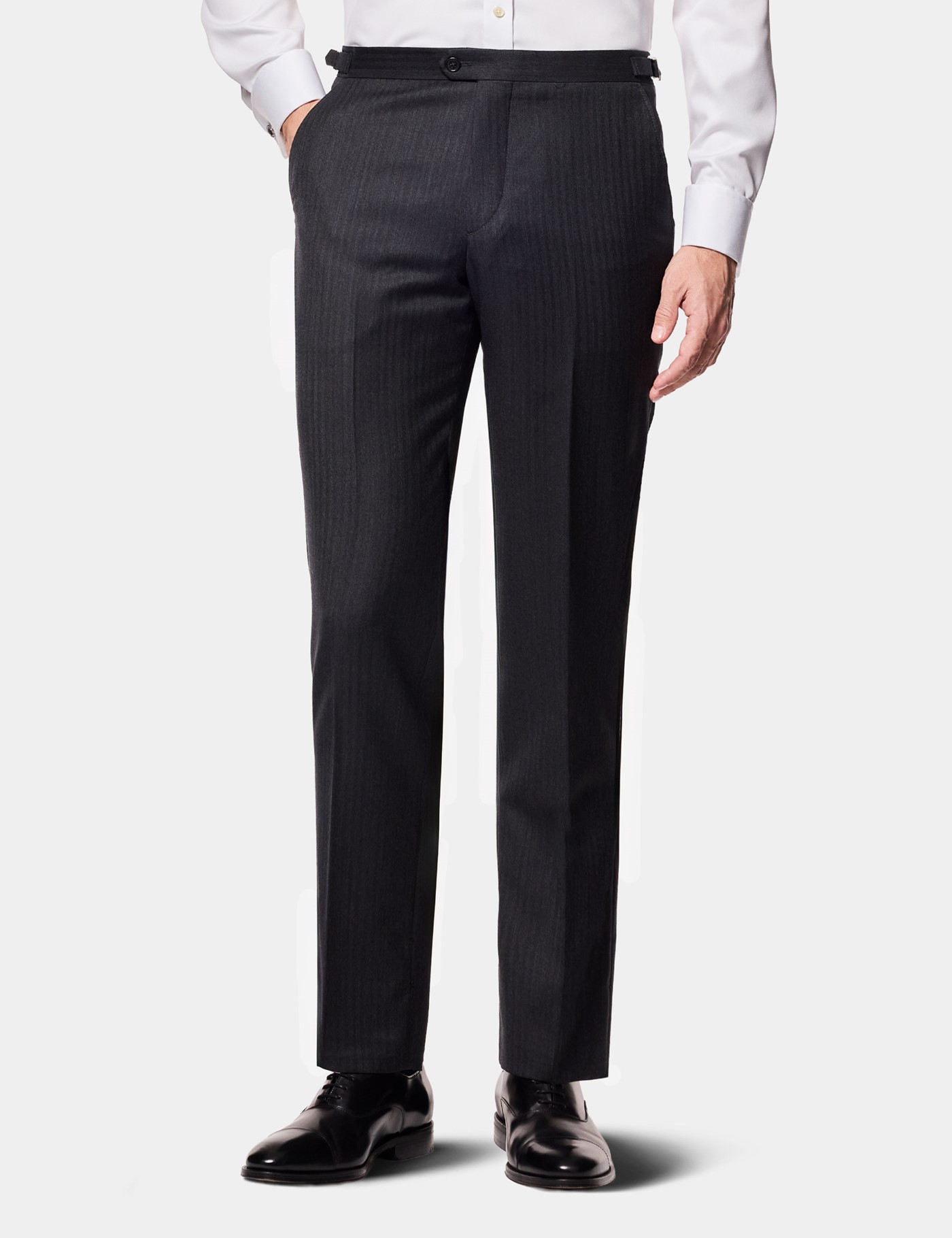 Hawes & Curtis Tailored Fit Charcoal 1913 Morning Suit Trousers With Side Adjusters Size: 36" (EU 52)