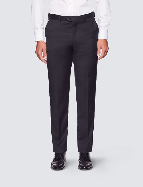Men's Black Tailored Fit Italian Suit Trousers - 1913 Collection
