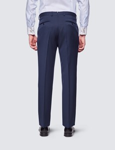 Anzughose – Tailored Fit – 110s Wolle – ungesäumt– dunkelblau