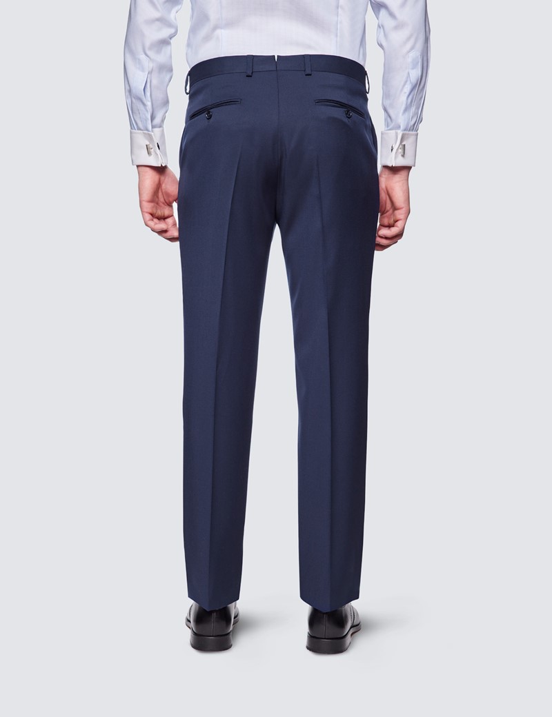 Men's Dark Blue Tailored Fit Suit Trousers - 1913 Collection