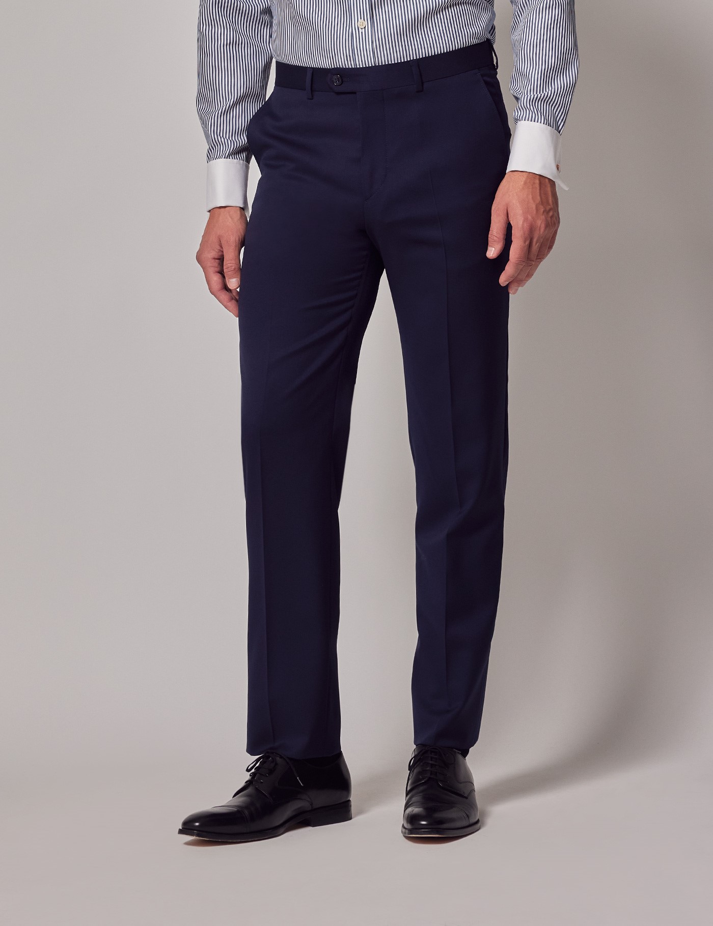 Men's Dark Blue Tailored Fit Suit Trousers - 1913 Collection | Hawes ...