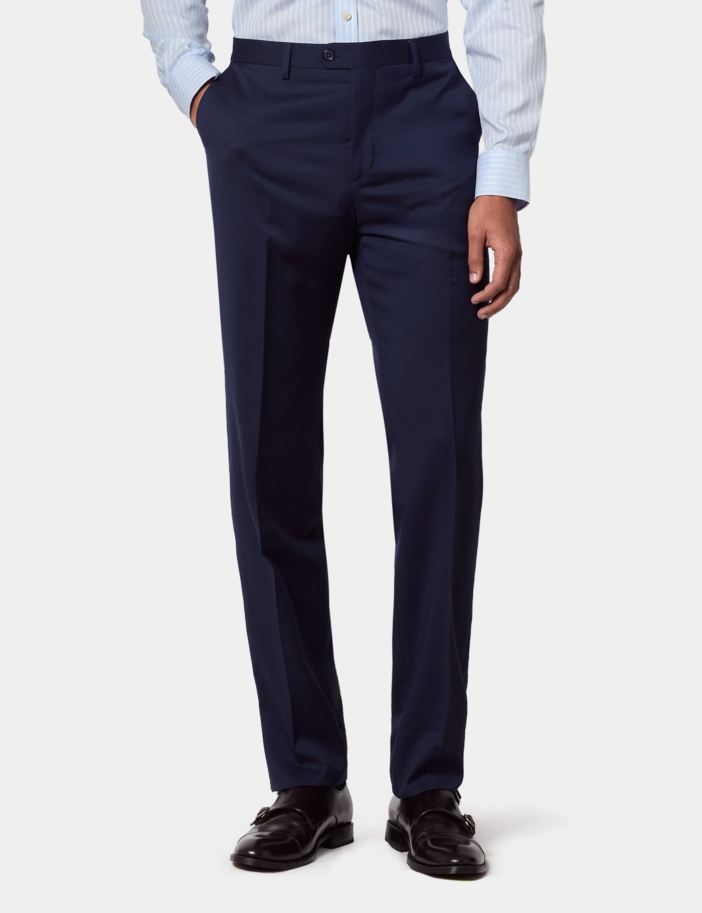 & Tailored Fit Dark Blue Twill 1913 Suit Trousers 44"