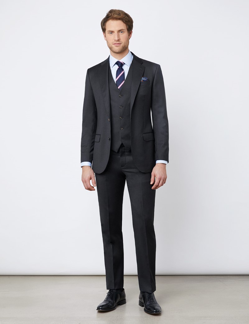 Men's Charcoal Tailored Fit Italian Suit Trousers - 1913 Collection