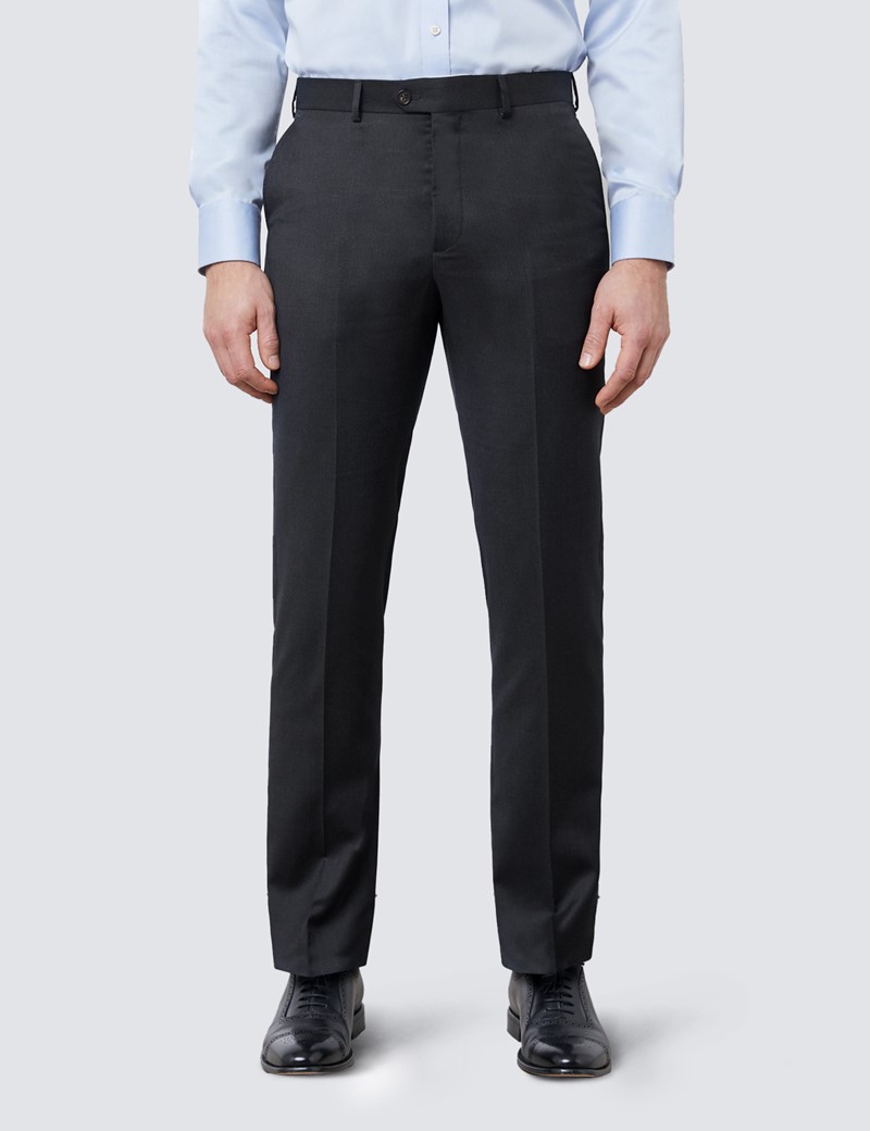Men's Charcoal Tailored Fit Italian Suit Trousers - 1913 Collection