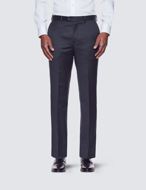 Anzughose – Tailored Fit – anthrazit – 110s Wolle – Ohne Bundfalte – Ungesäumt