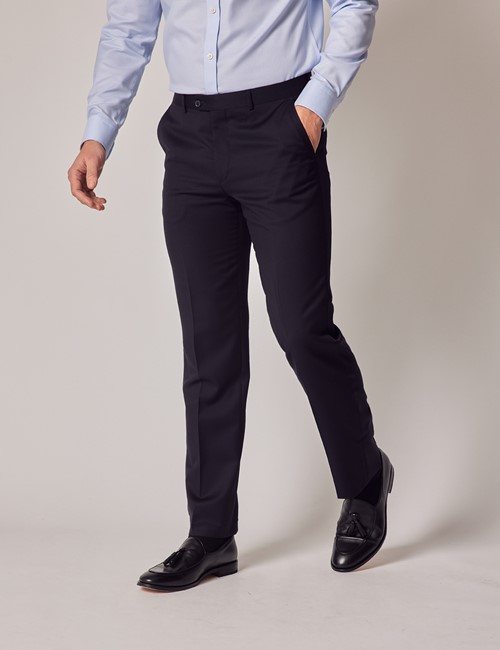 Men's Navy Tailored Fit Italian Suit Trousers - 1913 Collection
