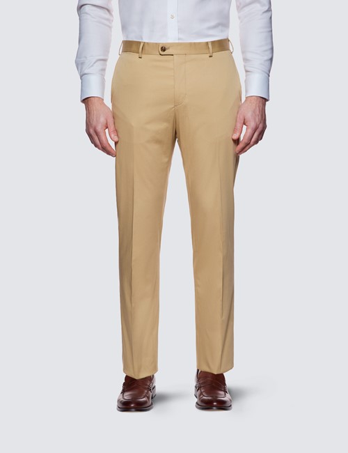 Men’s Stone Italian Cotton Slim Fit Suit Trousers - 1913 Collection