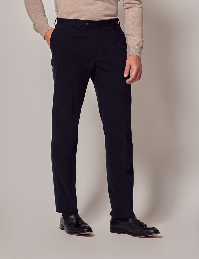 Navy Brushed Twill Italian Pants - 1913 Collection