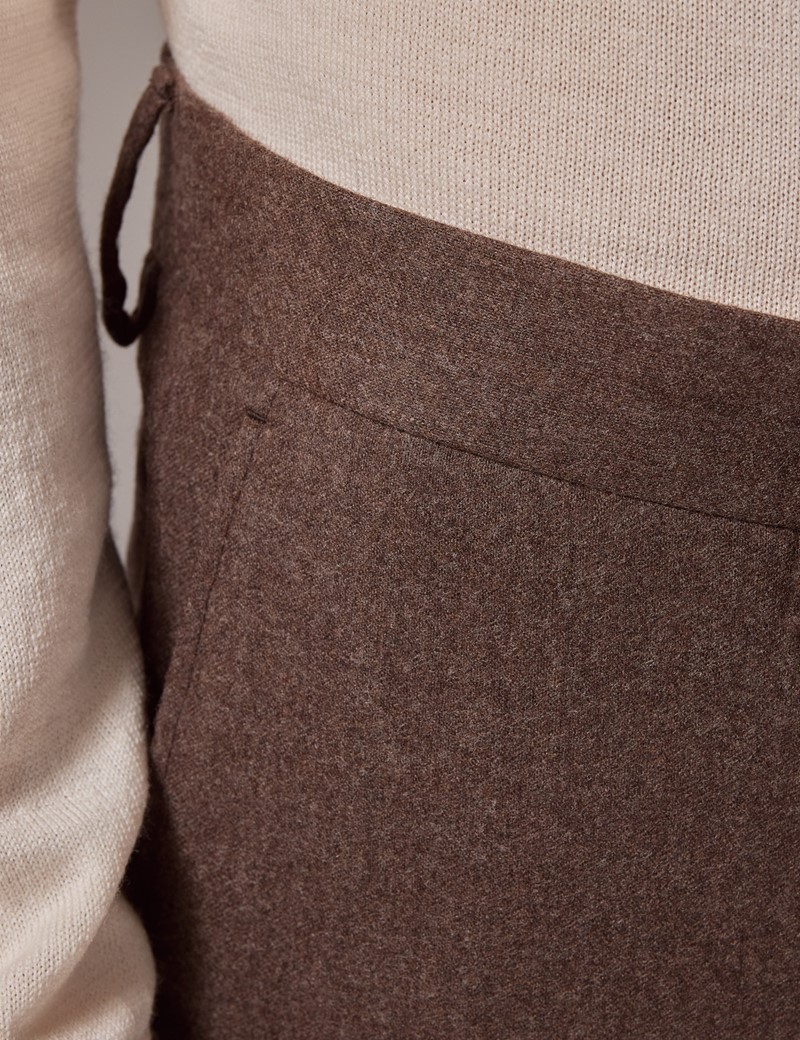 Men's Taupe Tailored Italian Flannel Suit Trousers - 1913 Collection ...