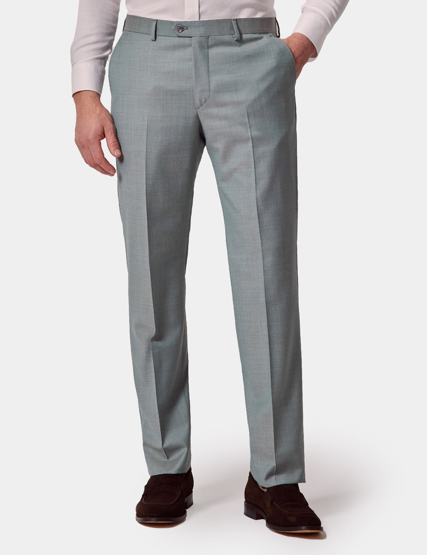 & Tailored Fit Sharkskin 1913 Suit Trousers 32"