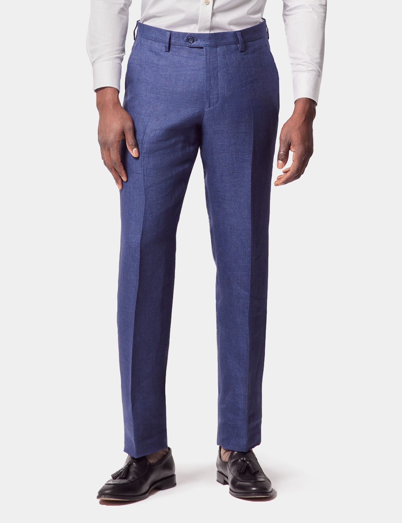 & Tailored Fit Royal Blue Semi Plain 1913 Suit Trousers 44"
