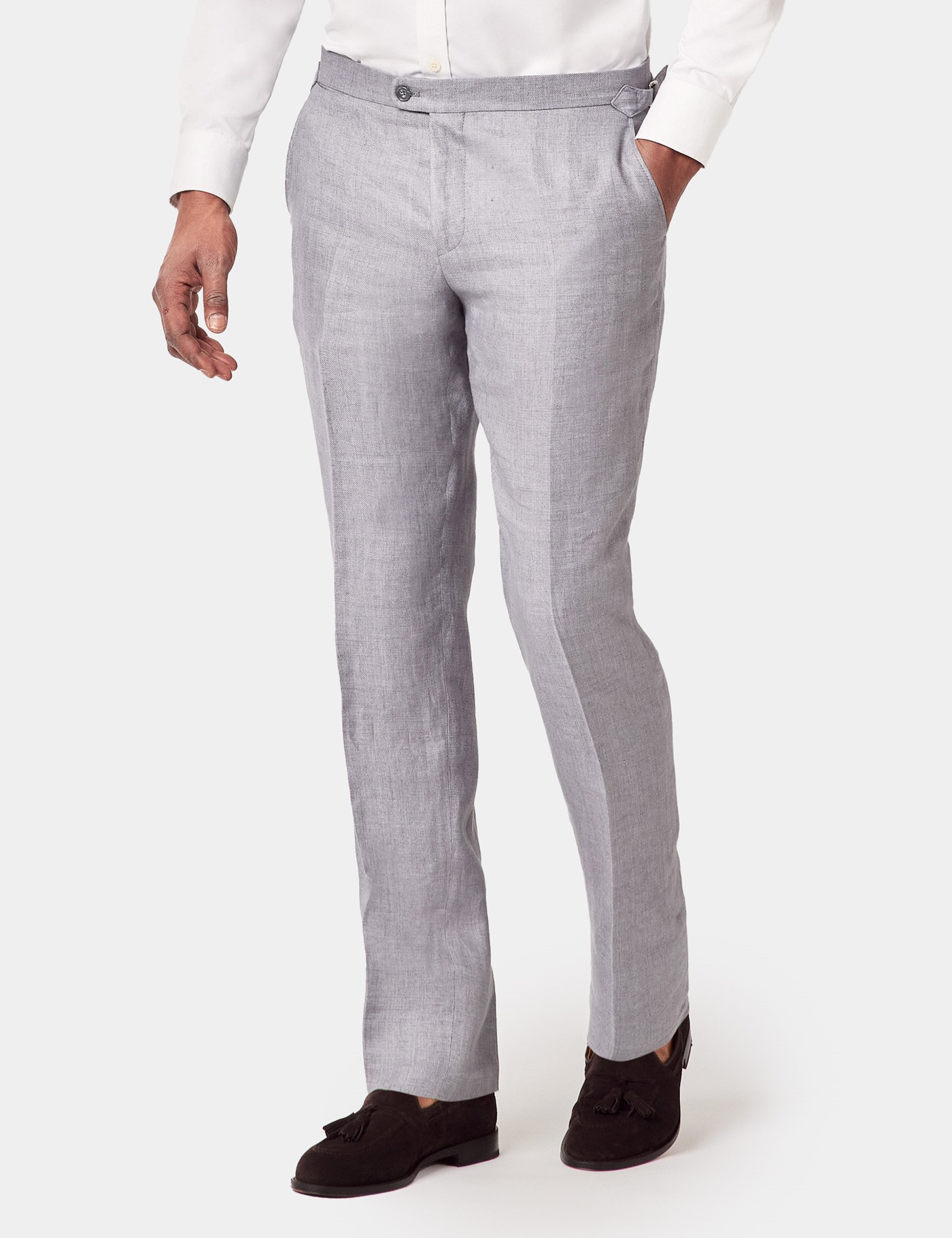 & Slim Fit Mid Twill 1913 Suit Trousers Side Adjusters 42"