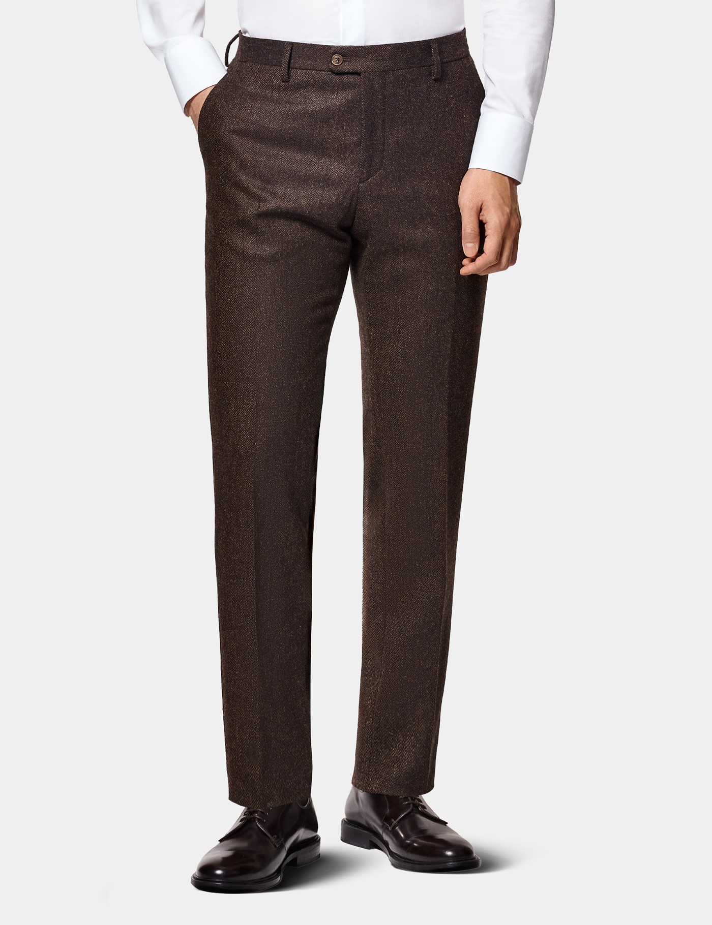 & Slim Fit Herringbone 1913 Suit Trousers UNHEM