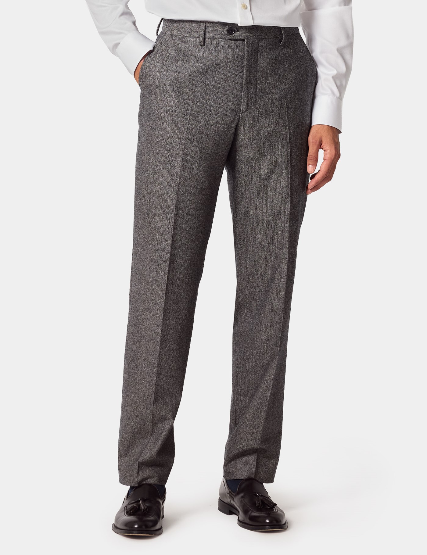 & Tailored Fit Herringbone 1913 Suit Trousers UNHEM