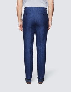 Men's Royal Blue Herringbone Tailored 