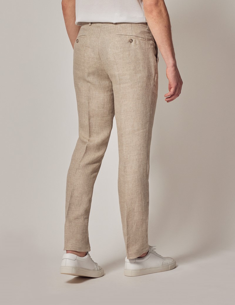 Regular Fit Linen-blend trousers - Black - Men | H&M IN