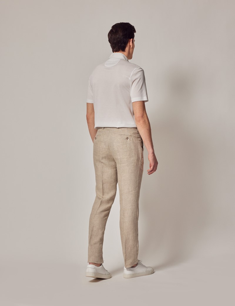 Men's Natural Herringbone Tailored Linen Pants – 1913 Collection