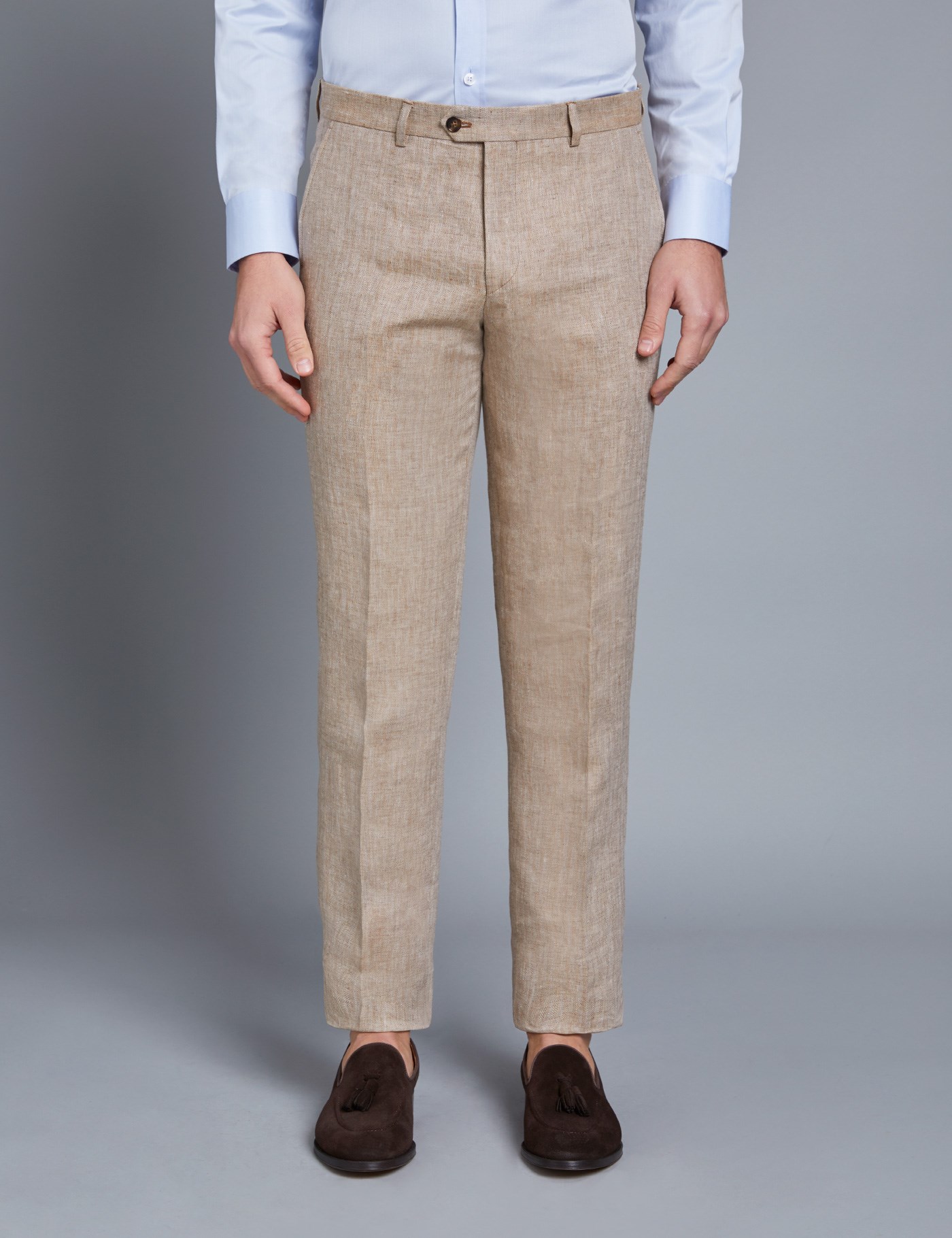 beige linen pants