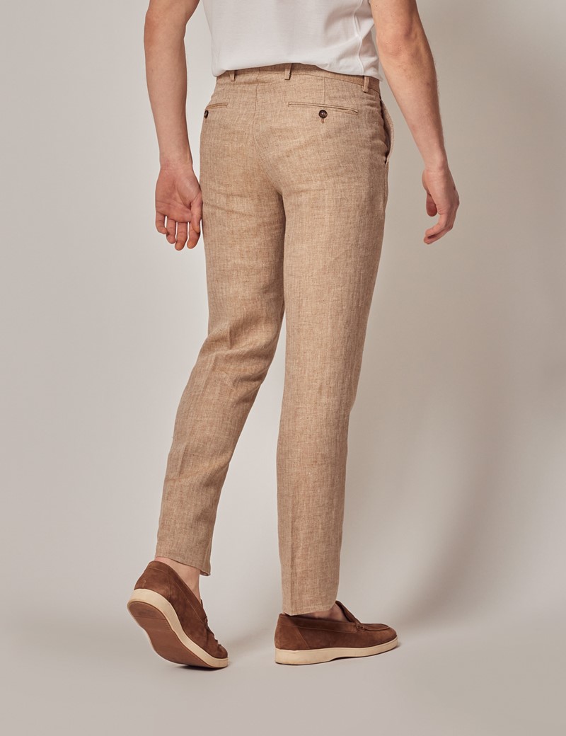Buy Oxy Gentz Men Cream Pure Linen Solid Casual Trousers Online at Best  Prices in India - JioMart.