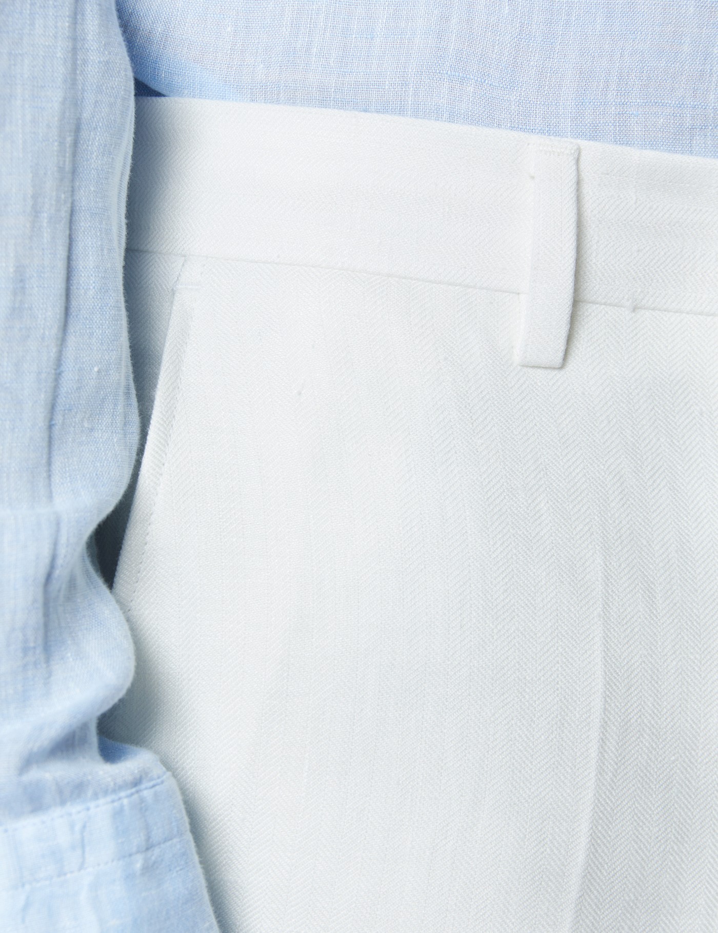 Men's White Herringbone Tailored Fit Linen Pants – 1913 Collection ...