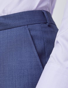 Men's Dark Blue Tailored Fit Italian Suit Pants - 1913 Collection