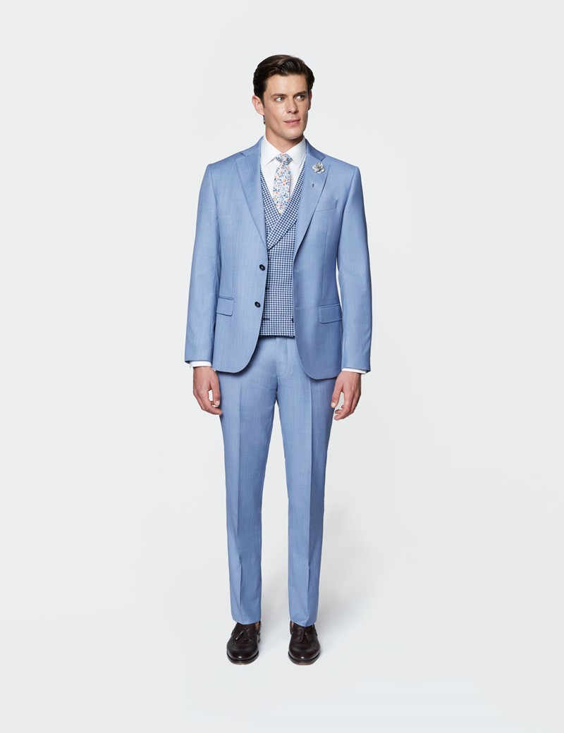 Men's Light Blue Slim Fit Italian Suit Trousers – 1913 Collection