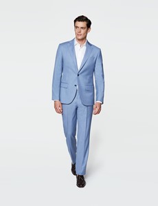 light blue trouser suit