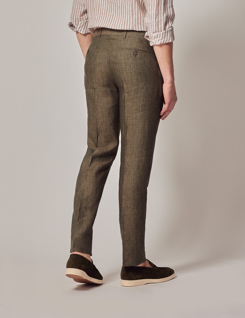 Olive Green Brushed Twill Italian Pants - 1913 Collection