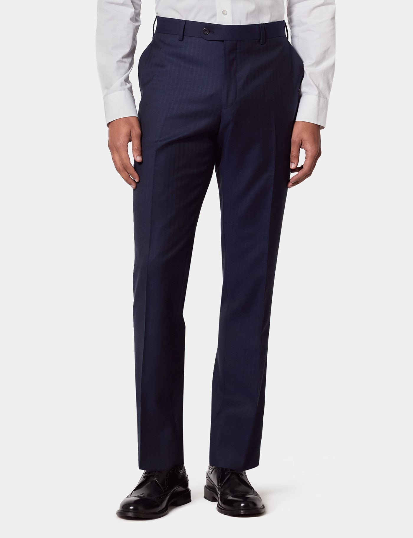 & Tailored Fit Herringbone Suit Trousers 30"