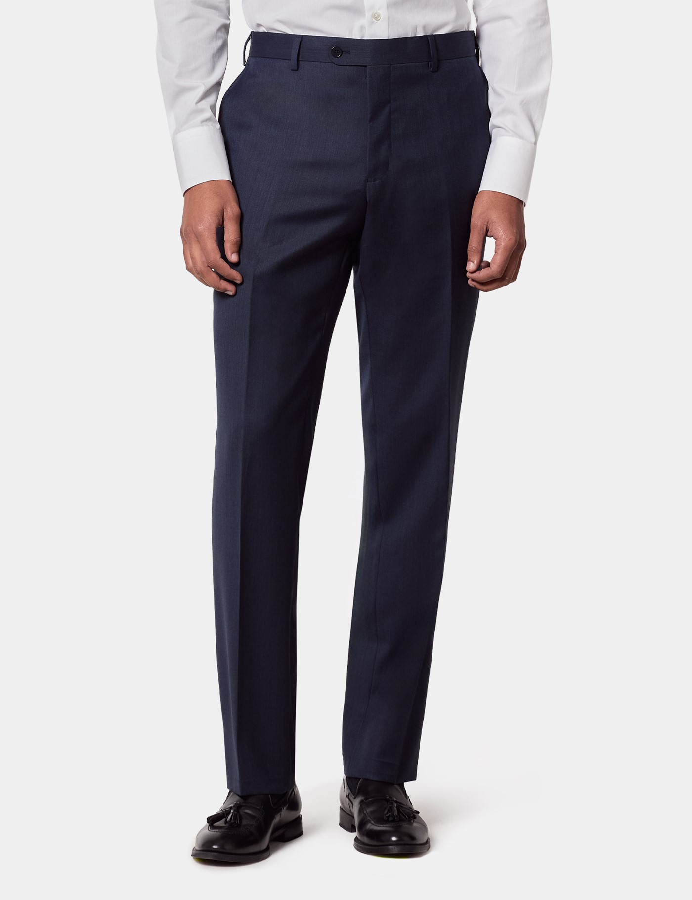 & Tailored Fit Sharkskin Suit Trousers 32"