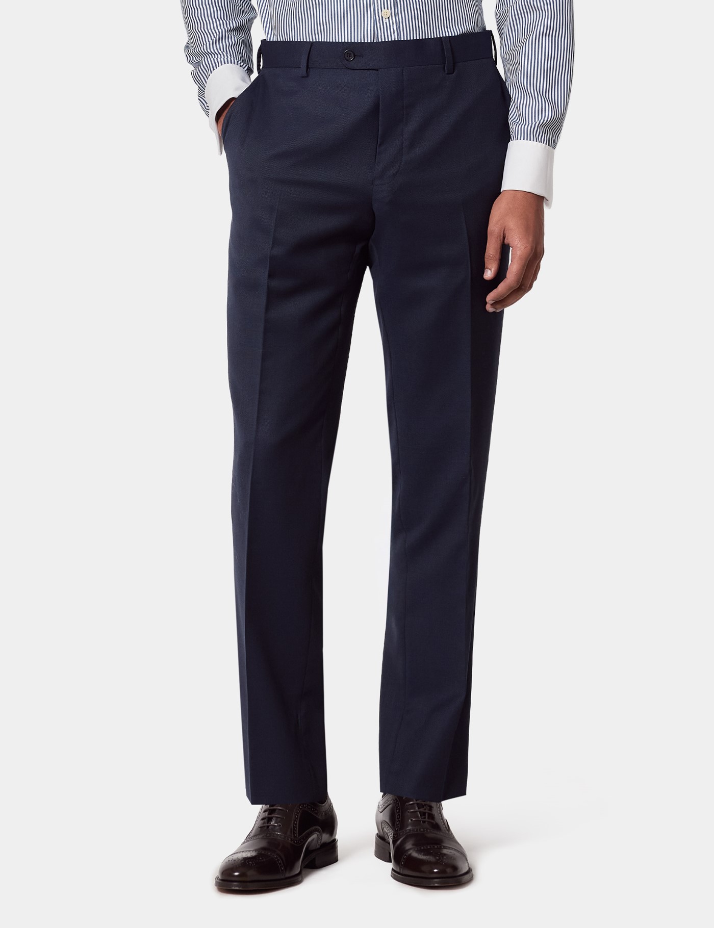 & Tailored Fit Birdseye Suit Trousers 30"