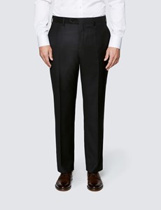 Men’s Black Twill Classic Fit Suit Trousers 