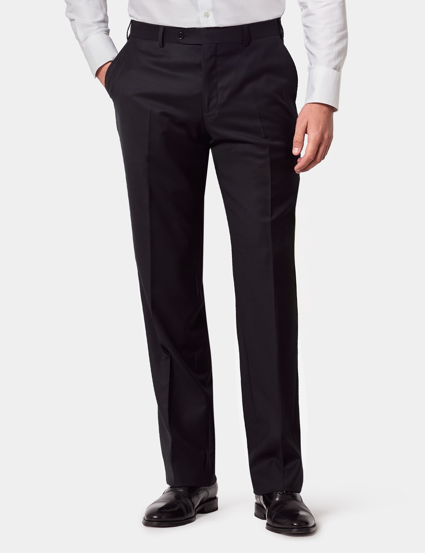 Hawes & Curtis Classic Fit Black Twill Suit Trousers Size: 46" (EU 62)
