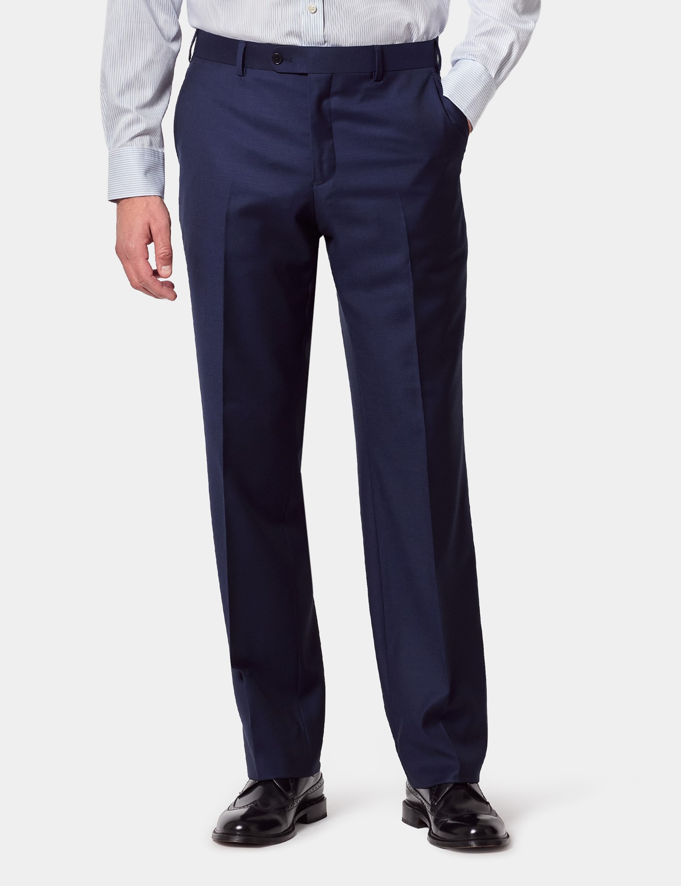 Hawes & Curtis Classic Fit Dark Blue Twill Suit Trousers Size: 40" (EU 56)