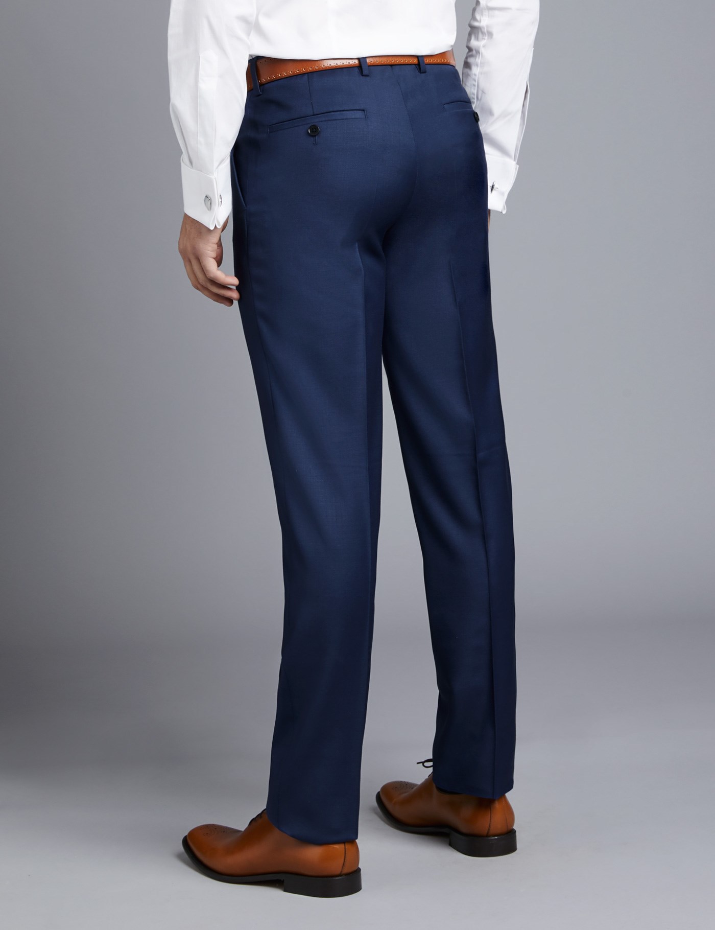 Men’s Royal Blue Twill Classic Fit Suit Pants | Hawes & Curtis