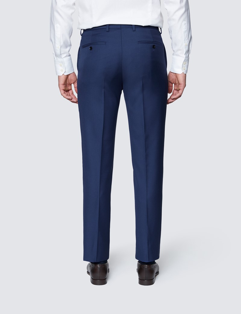 Men’s Royal Blue Twill Classic Fit Suit Trousers| Hawes & Curtis