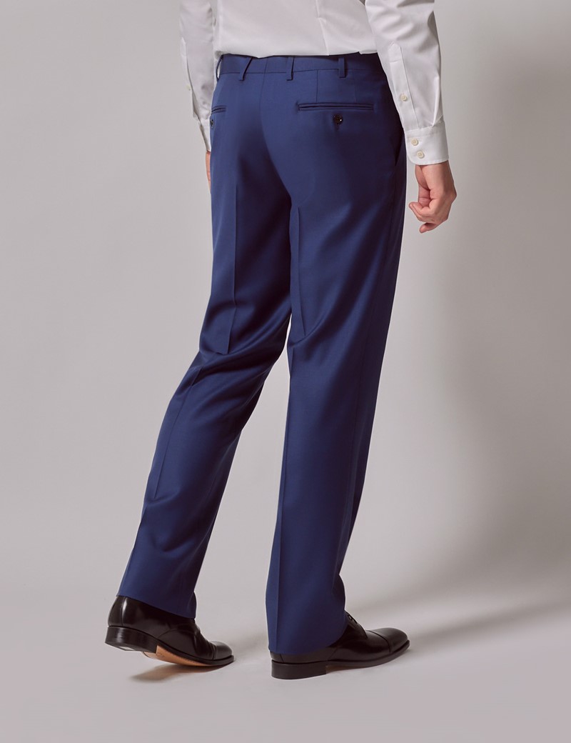 Men's Men's Royal Blue Twill Classic Fit Suit Pants