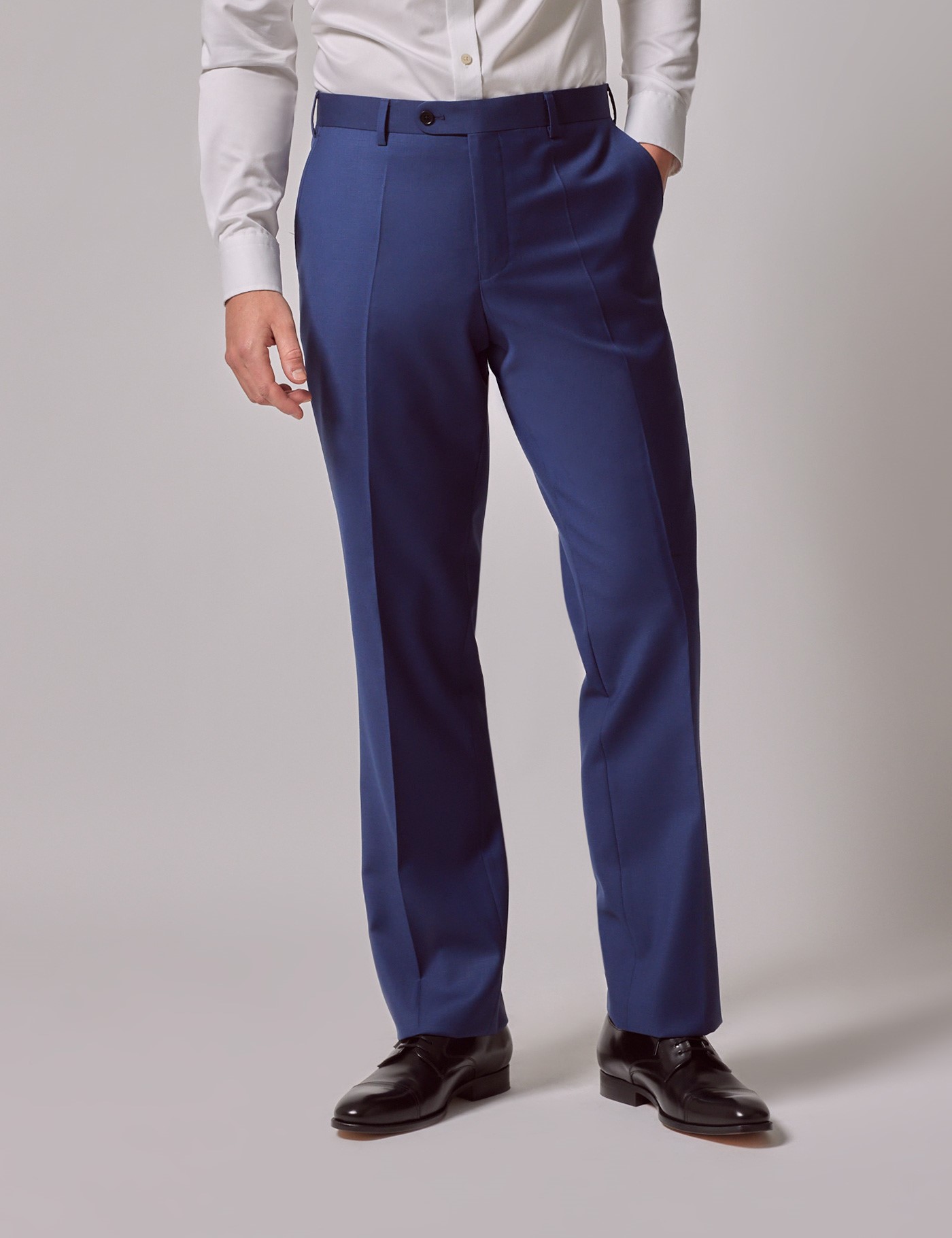 Brand Royal Blue Satin Shiny Men's Suit Pants Slim Fit Formal