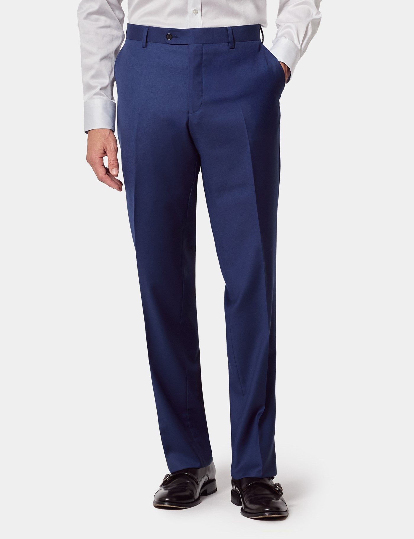 & Classic Fit Royal Blue Twill Suit Trousers 42"