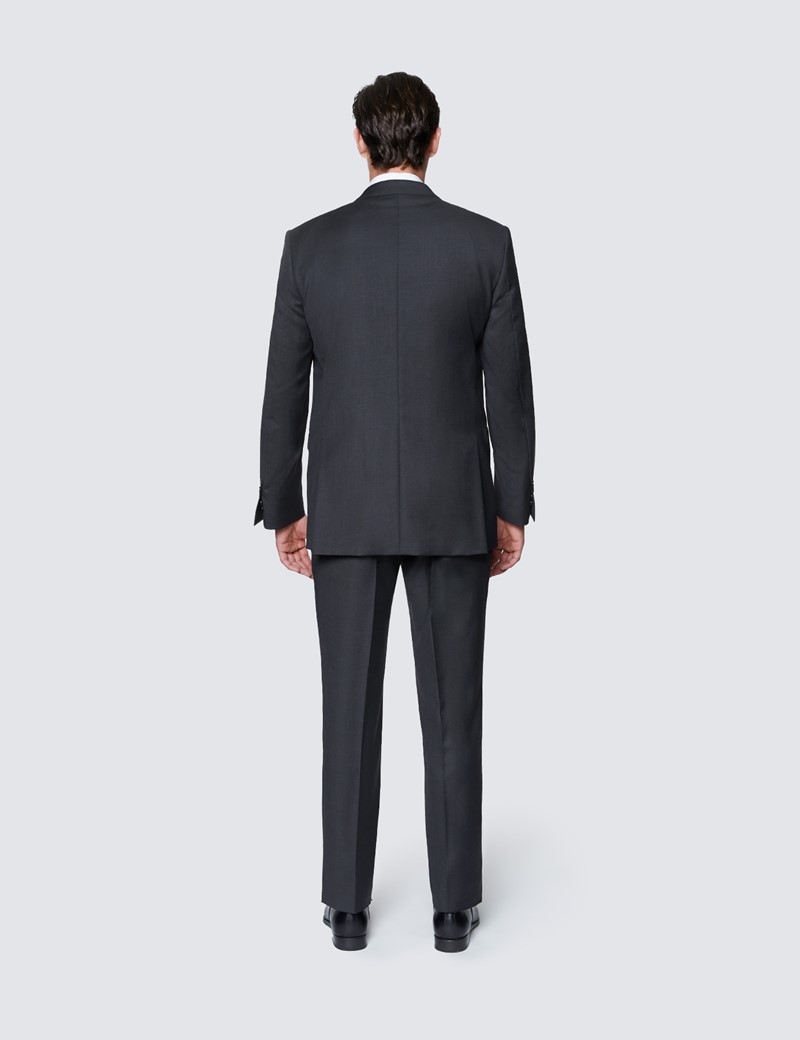 Men’s Dark Charcoal Twill Classic Fit Suit Trousers