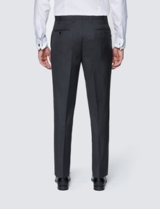 Men’s Dark Charcoal Twill Classic Fit Suit Trousers 