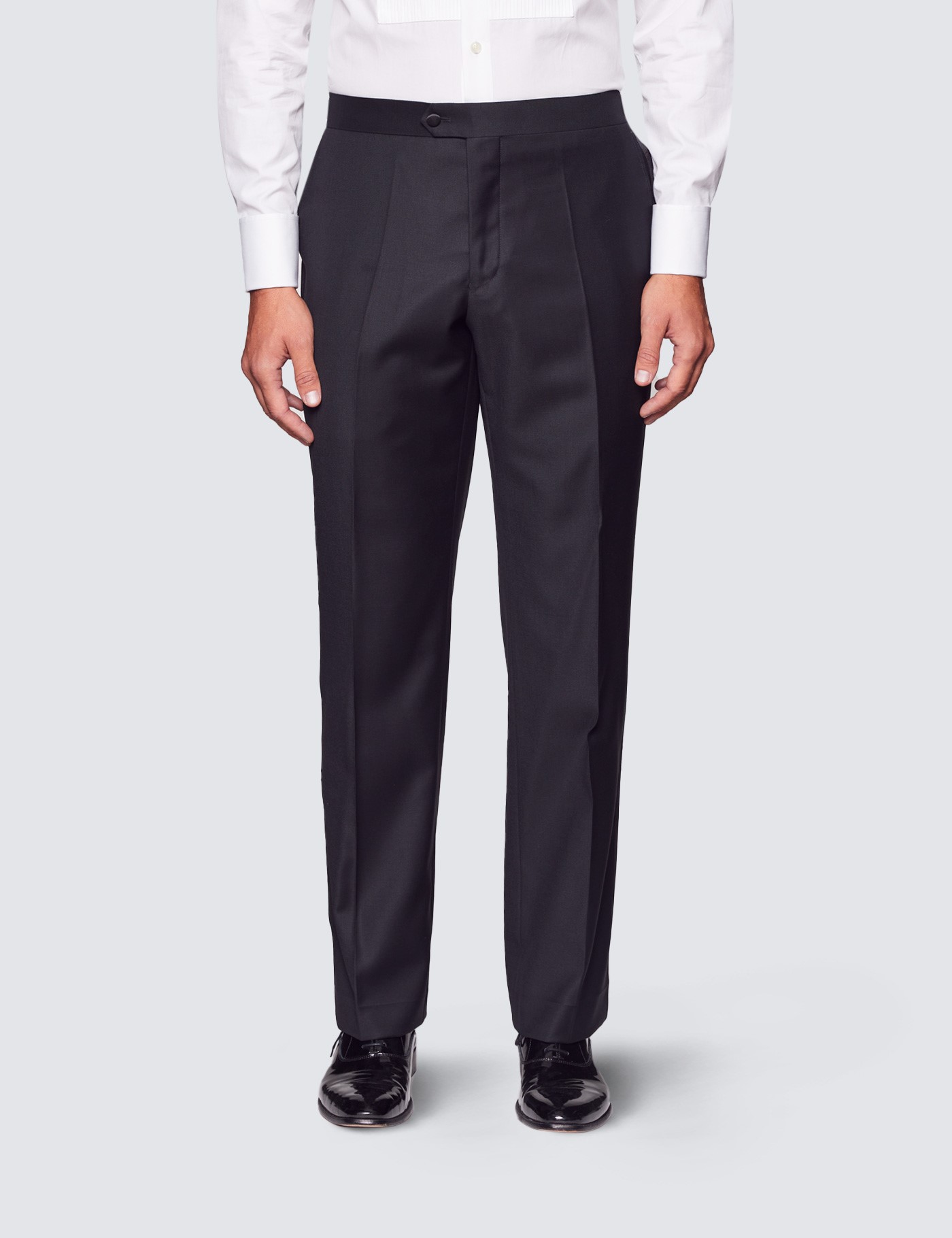 Men’s Black Classic Fit Dinner Suit Trousers| Hawes & Curtis