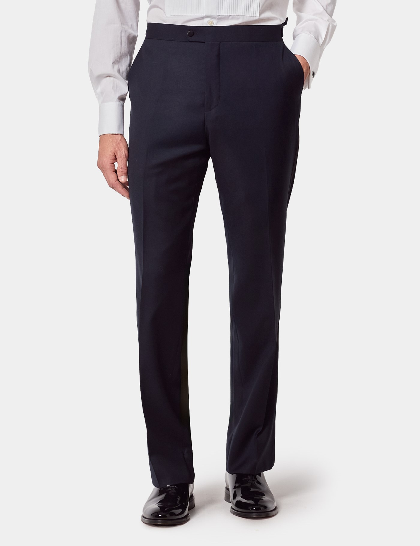 Hawes & Curtis Classic Fit Navy Dinner Suit Trousers With Side Adjusters Size: 44" (EU 60)