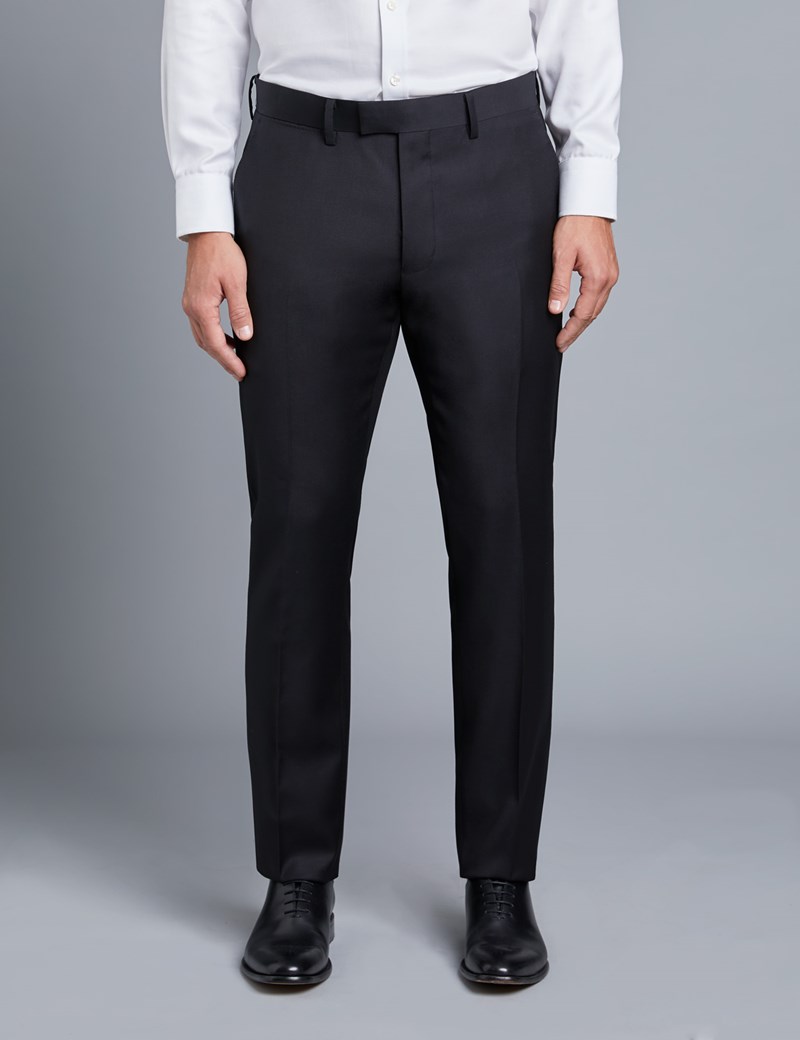 Men’s Black Twill Extra Slim Fit Suit Pants | Hawes & Curtis